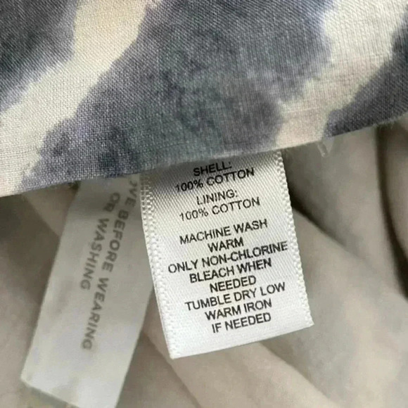 LOFT bluish-grey/white tie dye pattern lined skirt with hidden zipper SZ 14 - Picture 6 of 9